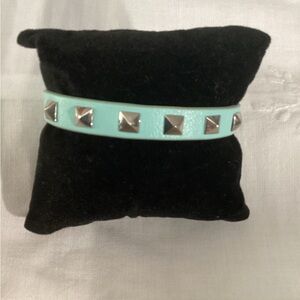 Rustic Cuff Blue Elysia Leather Studded Bracelet 1505
